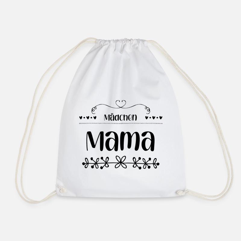 Mädchen Mama Blüten Verzierung - Turnbeutel - Weiß
