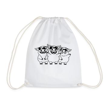 Team Sunglasses Cool Pigs - Drawstring Bag - white - Front