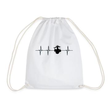 Drums Heartbeat Drummer Drummer Music - Drawstring Bag - white - Front