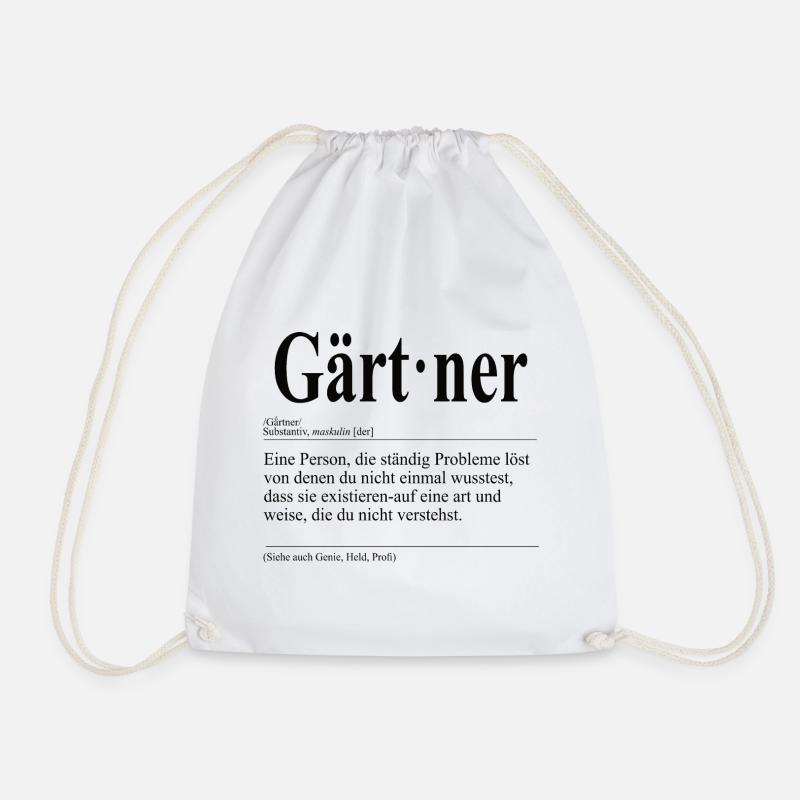 Gärtner Lustige Berufs Definition - Turnbeutel - Weiß