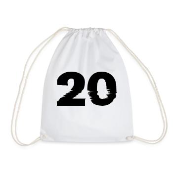 20 Zahl - Turnbeutel - Weiß - Vorne