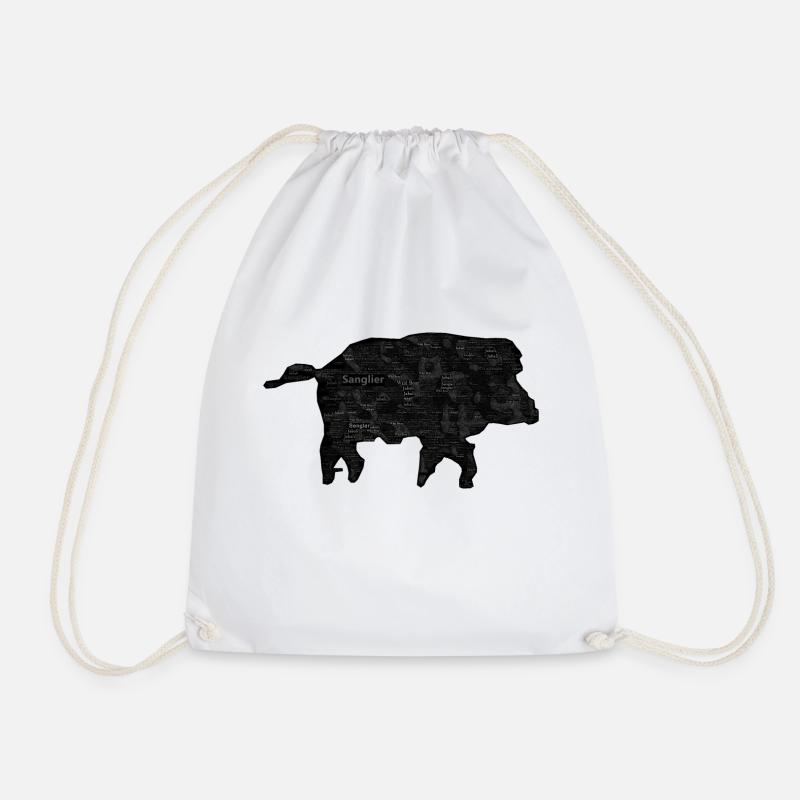 Chasse - Sanglier Texte - Sac de sport léger - blanc