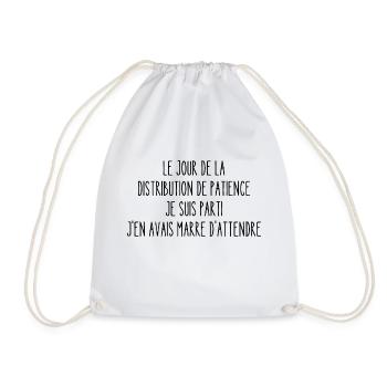 distribution de patience - Sac de sport léger - blanc - Devant
