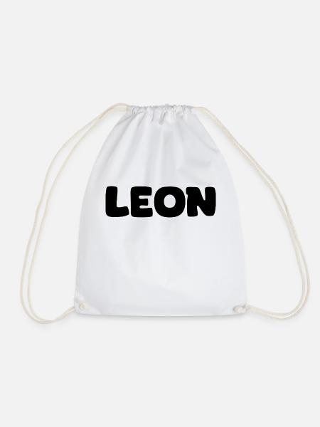 Name - Leon - Turnbeutel - Weiß