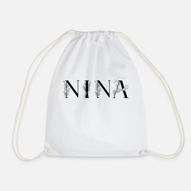 Name - Nina - Turnbeutel - Weiß