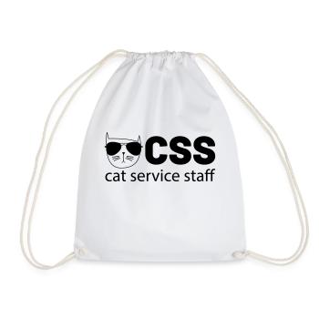 css cat service staff - Drawstring Bag - white - Front