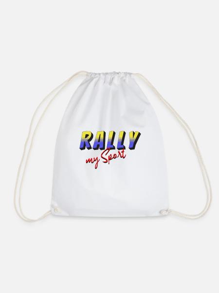 Rally my Sport yellow blue - Drawstring Bag - white