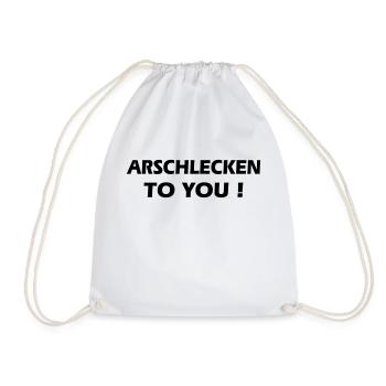 Arschlecken - Turnbeutel - Weiß - Vorne