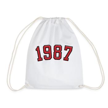 Year of birth sport 1987 - Drawstring Bag - white - Front