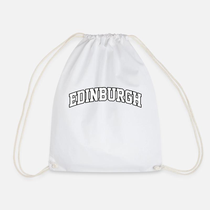 Edinburgh-Logo: Elegantes College-Design - Turnbeutel - Weiß