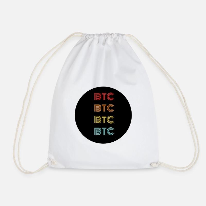 BTC Bitcoin Kryptowährung Crypto Retro Vintage - Turnbeutel - Weiß