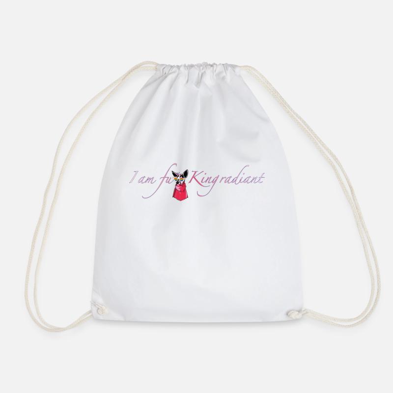 I am fu * King radiant - Drawstring Bag - white