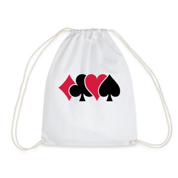 Playing Card Suits - Drawstring Bag - white - Front