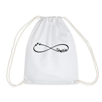 Sheltie Shetland Sheepdog - Drawstring Bag - white - Front