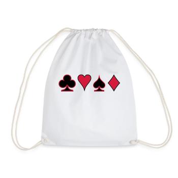 Poker Deck Dealer Trumpf Spielkarten Skat Canasta - Turnbeutel - Weiß - Vorne