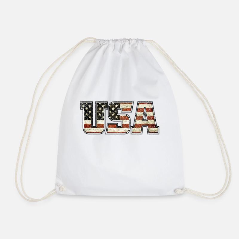 USA Typo Flag (oldstyle) - Turnbeutel - Weiß