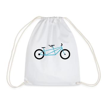 Vélo de vélo tandem bleu - Sac de sport léger - blanc - Devant