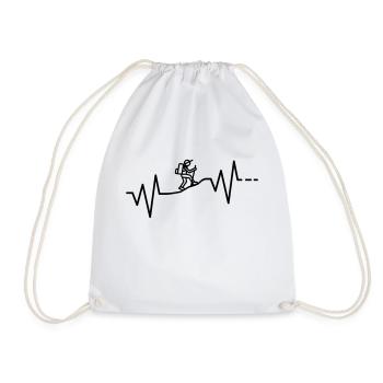 Heartbeat Mountaineering / Mountains / Nature Mountains Sports - Drawstring Bag - white - Front