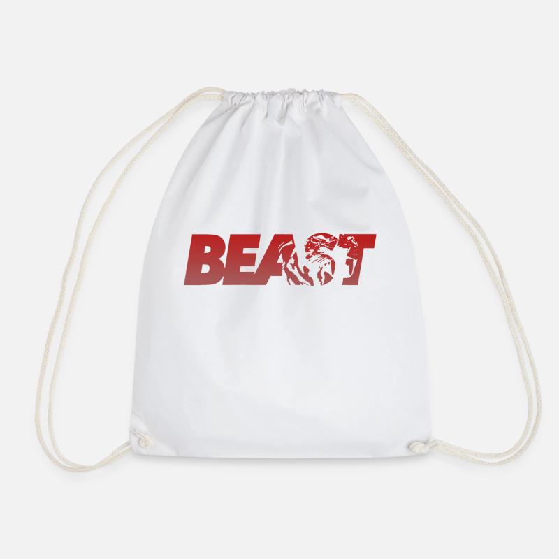 BEAST GYM bodybuilding - Drawstring Bag - white