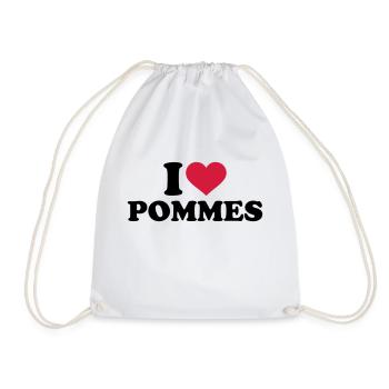 Pommes - Turnbeutel - Weiß - Vorne
