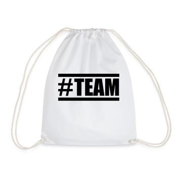 team hashtag design - Drawstring Bag - white - Front