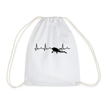 Diving Heartbeat Heartbeat - Drawstring Bag - white - Front