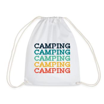 Camping - Drawstring Bag - white - Front