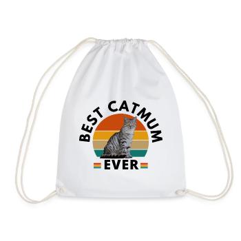 BEST CAT MUM EVER - Drawstring Bag - white - Front