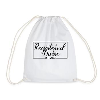 Registered Nurse Est. 2023 Graduated Nursing Gift - Drawstring Bag - white - Front