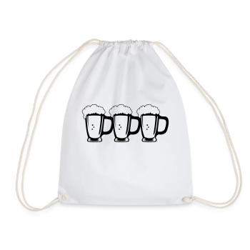 Beer glasses - Drawstring Bag - white - Front