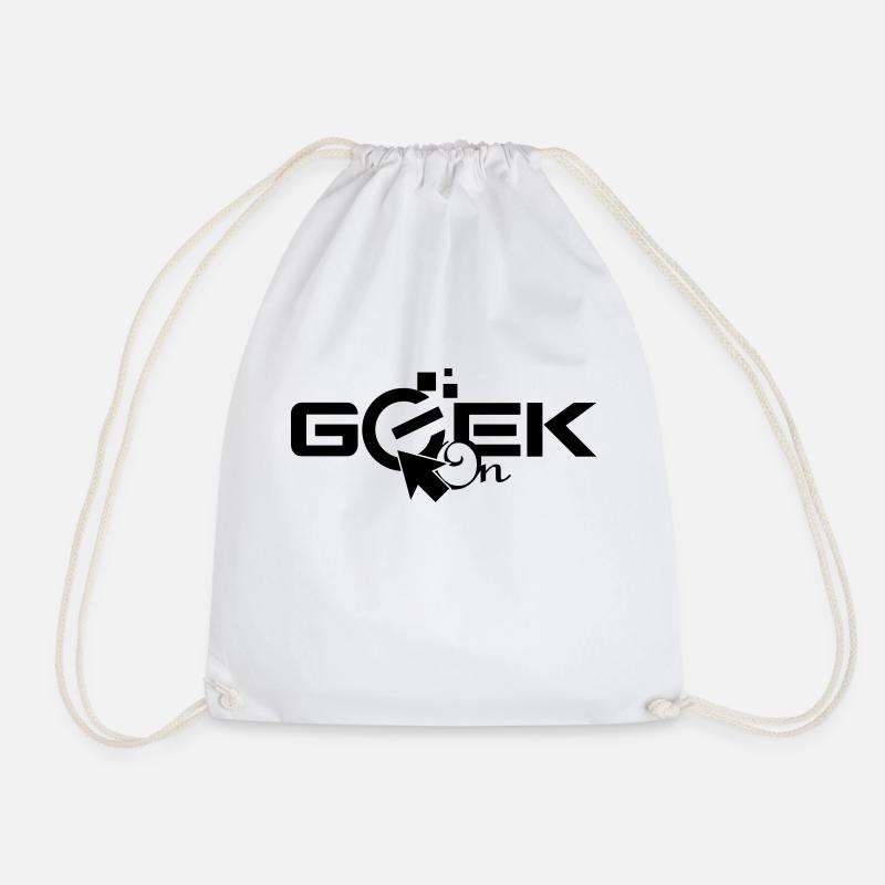 geen on about nerd fan of pc - Drawstring Bag - white