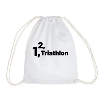 1 2 Triathlon - Turnbeutel - Weiß - Vorne