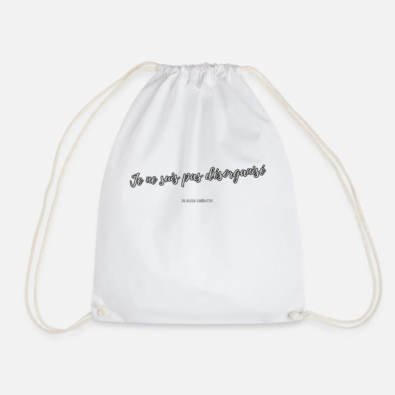 Disorganized - Drawstring Bag - white