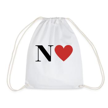 Lettre n cœur rouge - Sac de sport léger - blanc - Devant