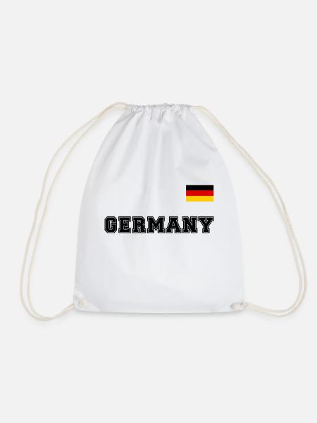 Deutschland Trikot Look – GERMANY mit Flagge Fahne - Turnbeutel - Weiß