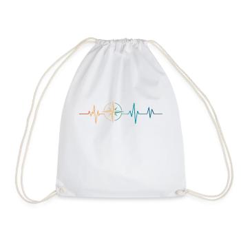 Battement de coeur rétro boussole - Sac de sport léger - blanc - Devant