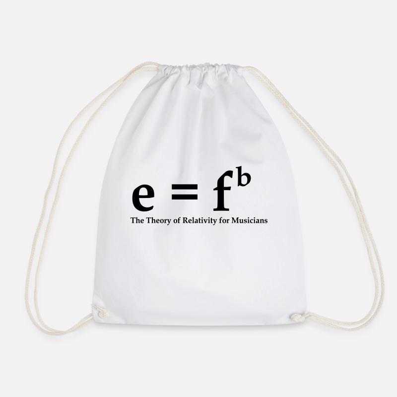 E=fb, theory of relativity for musicians - Drawstring Bag - white