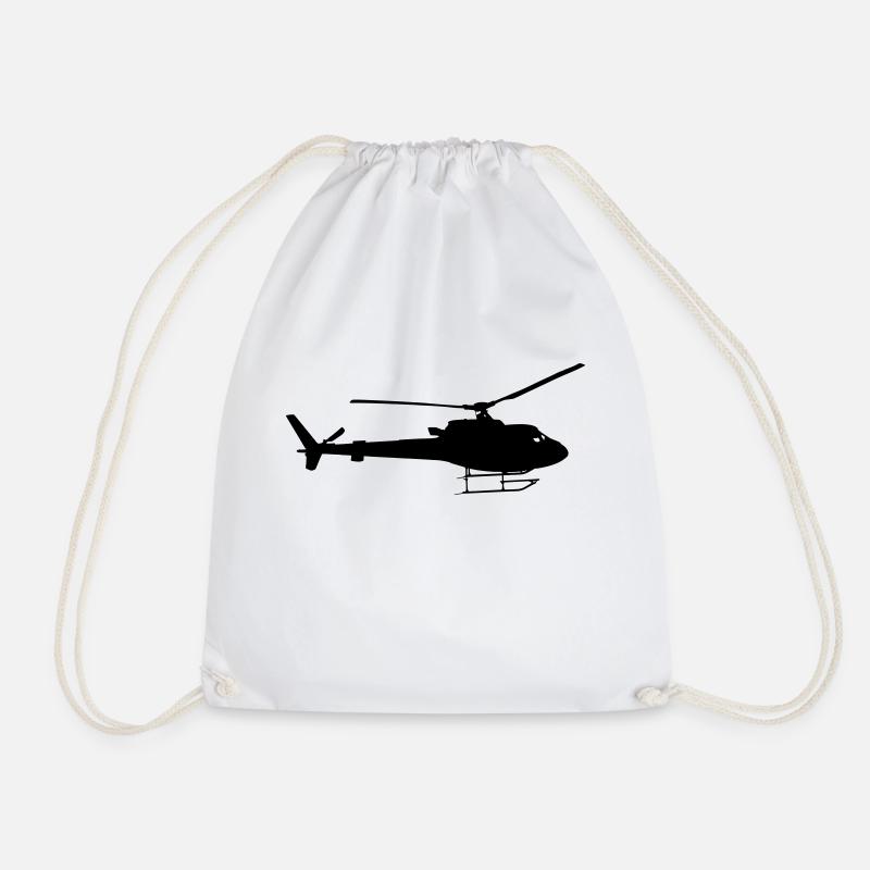 helicopter - Drawstring Bag - white