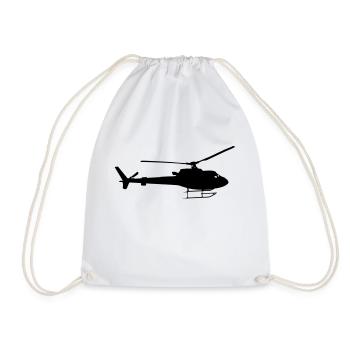 Helicopter fly gift idea fast - Drawstring Bag - white - Front
