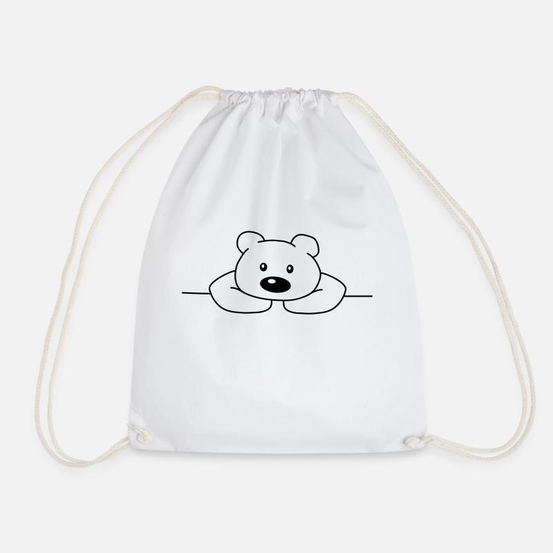 Mignon mignon mignon ours triste ours brun - Sac de sport léger - blanc