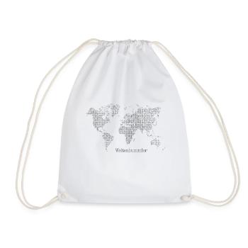 World Map - Globetrotter - Drawstring Bag - white - Front