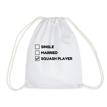 Squash Sport Game Match Champion Victory - Drawstring Bag - white - Front