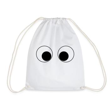 Funny Eyes Design - Drawstring Bag - white - Front