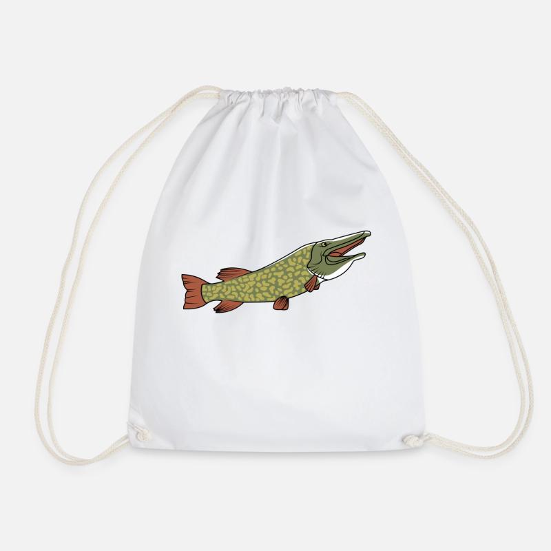 The friendly pike - Drawstring Bag - white