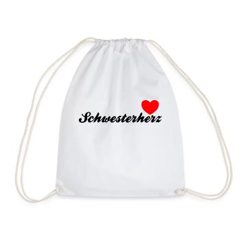 Schwesterherz | Black - Turnbeutel - Weiß - Vorne