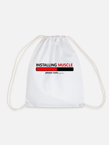 INSTALLING MUSCLE PLEASE WAIT..... - Turnbeutel - Weiß