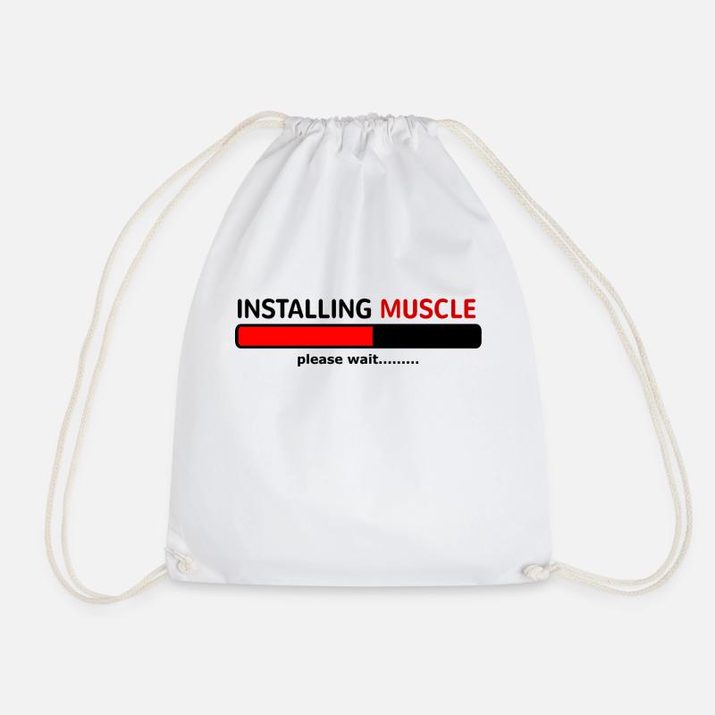 INSTALLING MUSCLE PLEASE WAIT..... - Turnbeutel - Weiß
