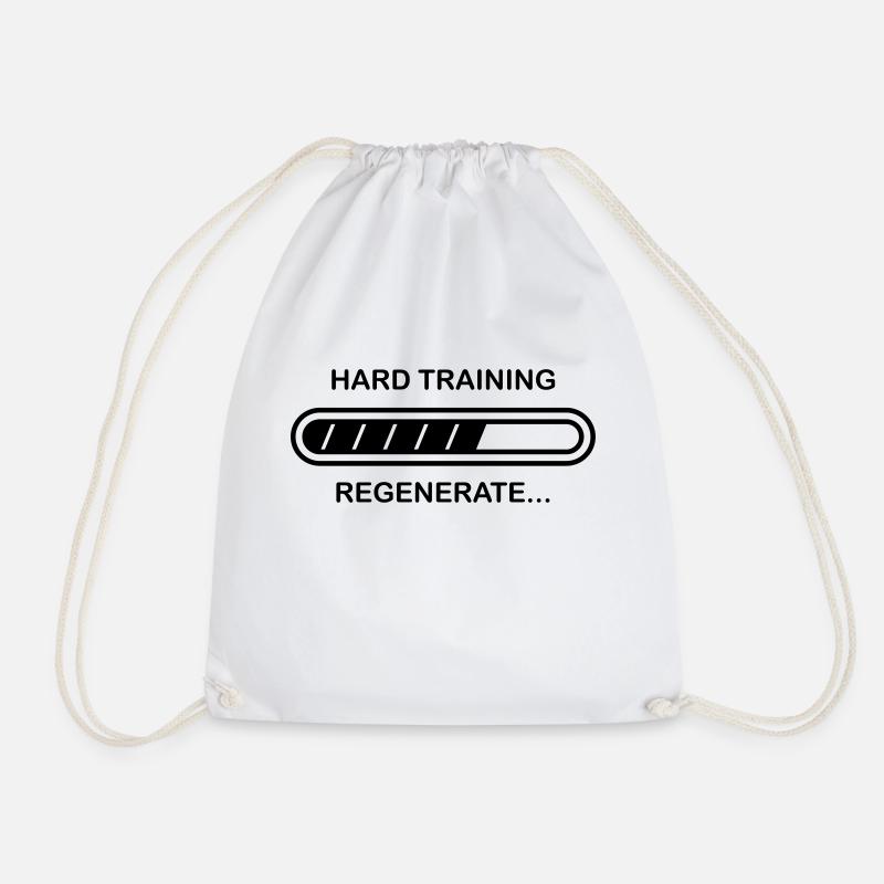 Hard Training - Regenerate - Loading Beams - Drawstring Bag - white