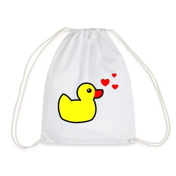 Squeaky Duck Yellow Valentine's Day - Drawstring Bag - white - Front
