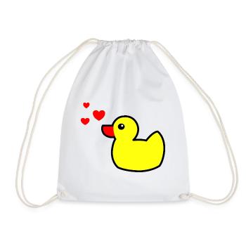 Squeaky Duck Yellow Valentine's Day 2 - Drawstring Bag - white - Front